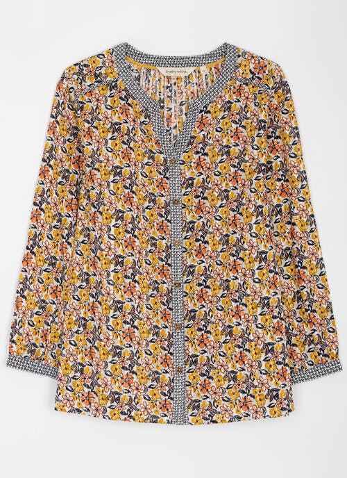 Pure Cotton Mixed Print Blouse