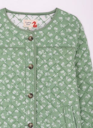 Pure Cotton Quilted Print Jacket