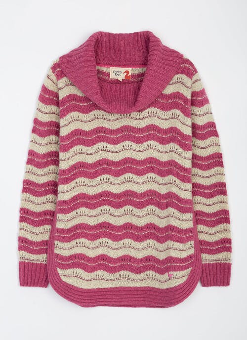 Cowl Neck Patterned Jumper
