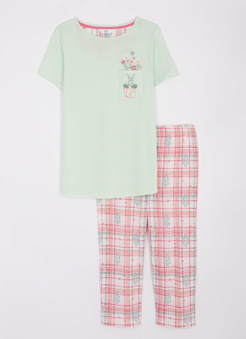 Pure Cotton Cropped Pyjama Set