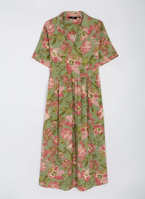 Trophy Neck Print Dress