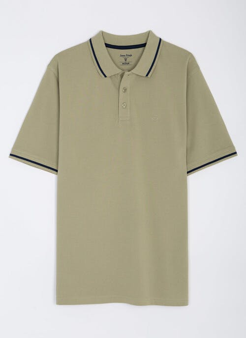 Pure Cotton Tipped Pique Polo Shirt