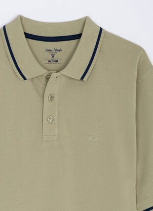 Pure Cotton Tipped Pique Polo Shirt