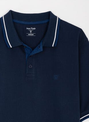 Pure Cotton Double Tipped Pique Polo Shirt