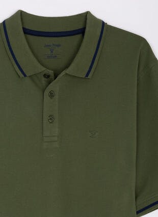 Pure Cotton Tipped Pique Polo Shirt