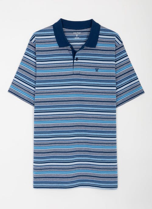 Pure Cotton Jersey Stripe Polo Shirt