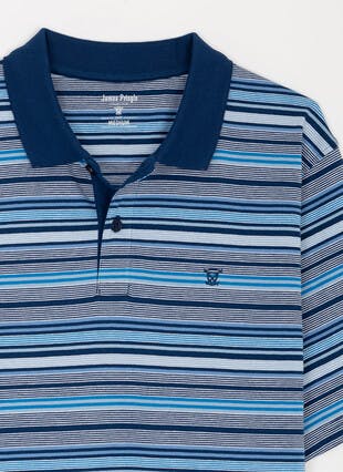 Pure Cotton Jersey Stripe Polo Shirt