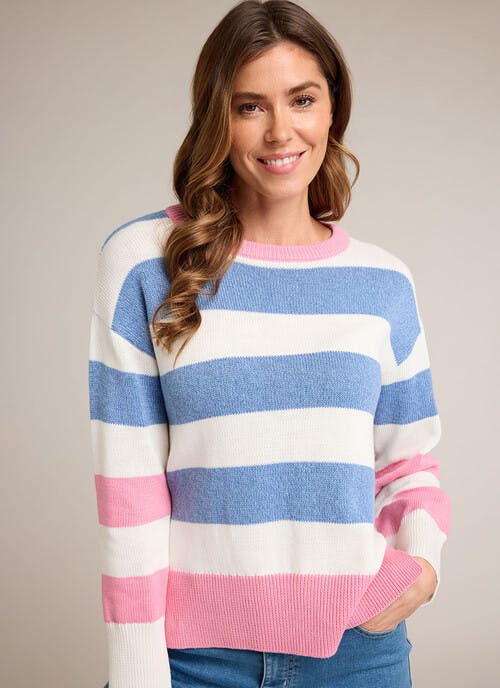 Pure Cotton Boxy Striped Jumper
