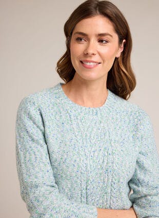 Cable Nep Knit Crew Neck Jumper