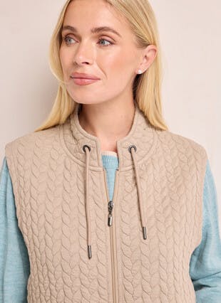 Quilted Jersey Funnel Neck Gilet