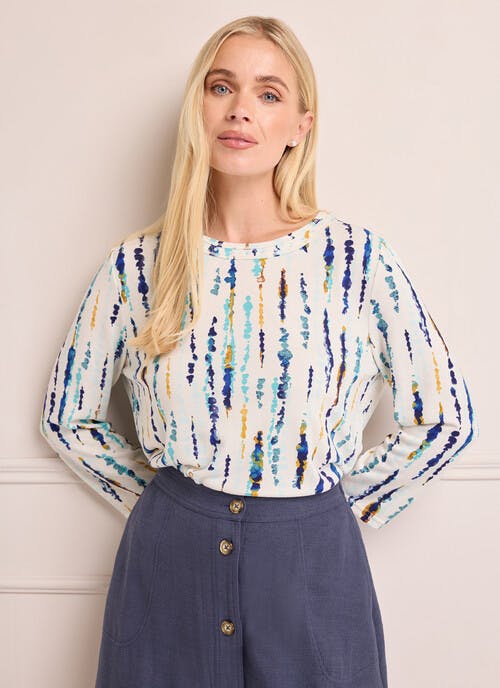 Warm Touch Embellished Print Top