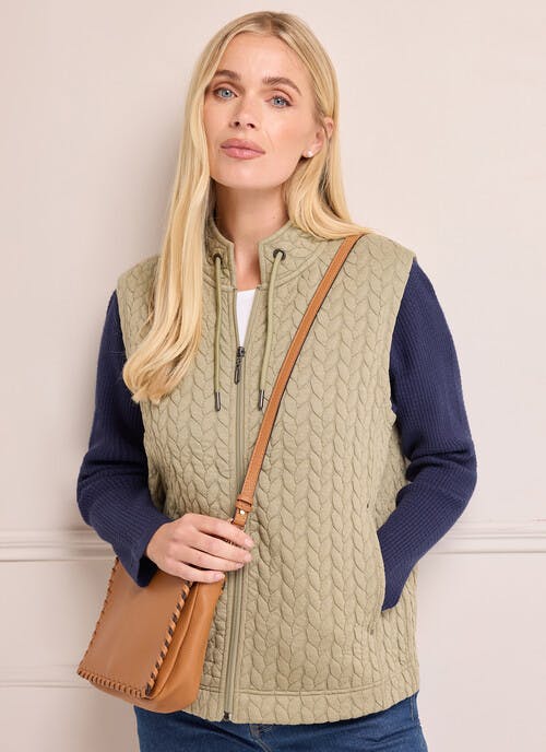 Quilted Jersey Funnel Neck Gilet