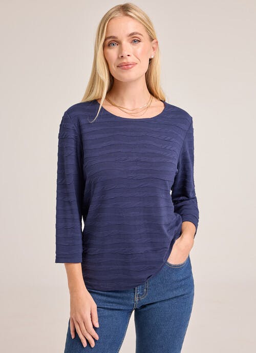 Textured Stripe Jersey Top