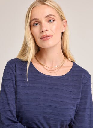 Textured Stripe Jersey Top