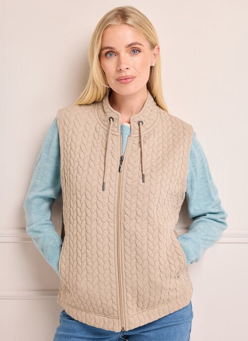 Quilted Jersey Funnel Neck Gilet