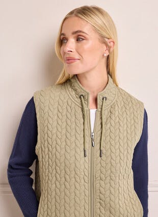 Quilted Jersey Funnel Neck Gilet