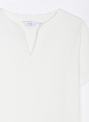 Pure Cotton Notch Neck T-Shirt