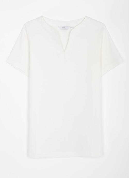 Pure Cotton Notch Neck T-Shirt