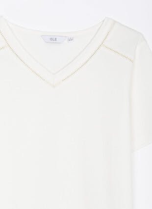 Pure Cotton V Neck T-Shirt