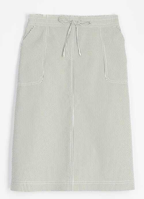 Cotton Blend Seersucker Stripe Skirt