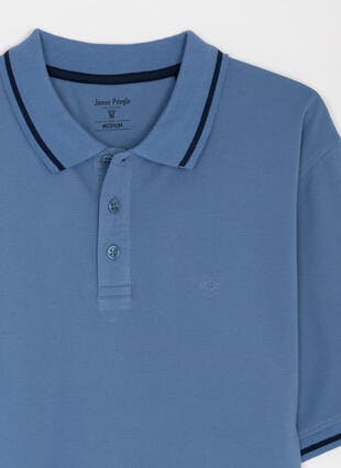 Pure Cotton Tipped Pique Polo Shirt