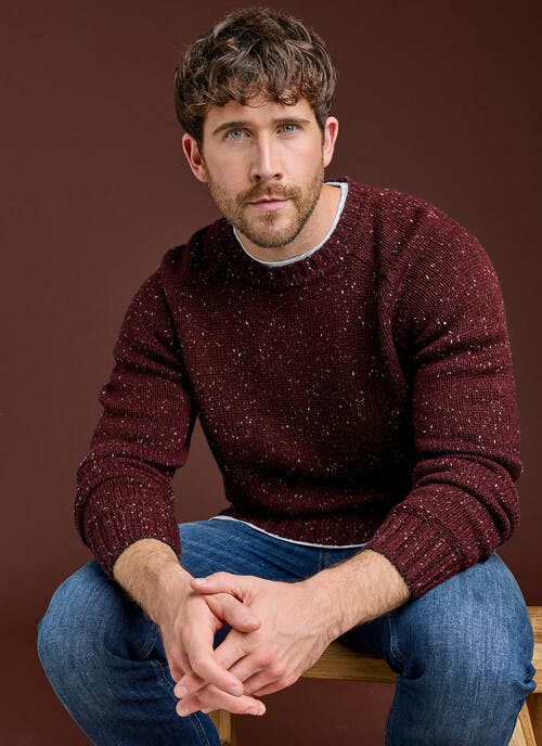 Textured Nep With Wool Crew Neck Jumper