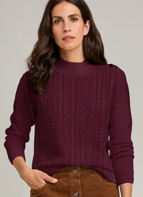 Button Detail Turtle Neck Jumper