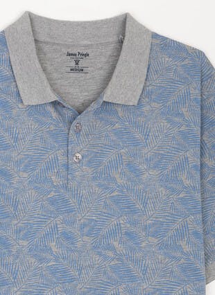 Pure Cotton Pique Printed Polo Shirt