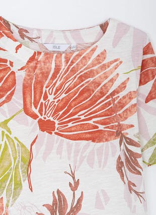 Printed Boat Neck Printed Top