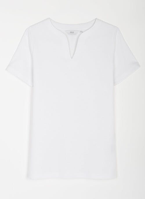Pure Cotton Notch Neck T-Shirt