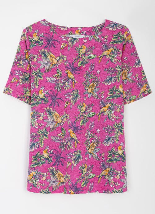 Printed Boat Neck Printed Top