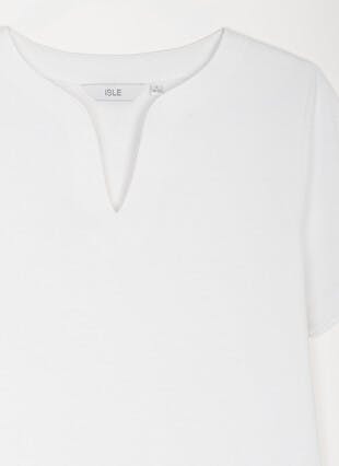 Pure Cotton Notch Neck T-Shirt