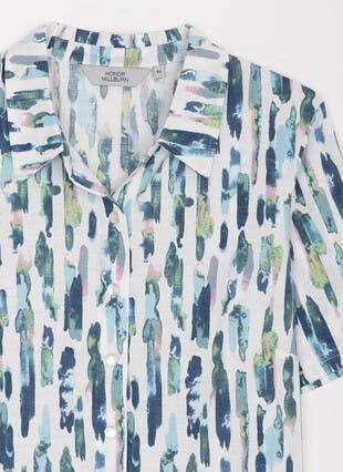Abstract Print Jersey Blouse
