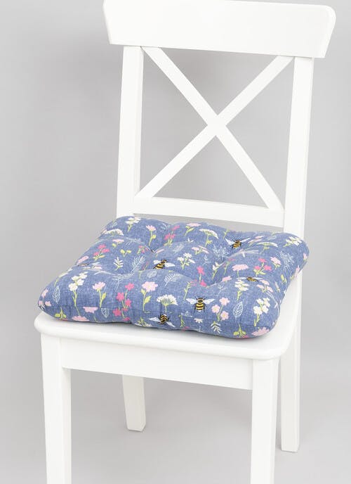 Bee Floral Printed Cotton Seat Pad