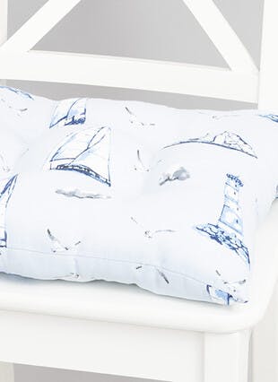 Sailing Boats Printed Cotton Seat Pad