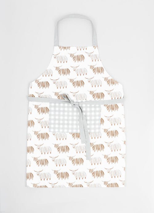 Highland Cow Printed Cotton Apron