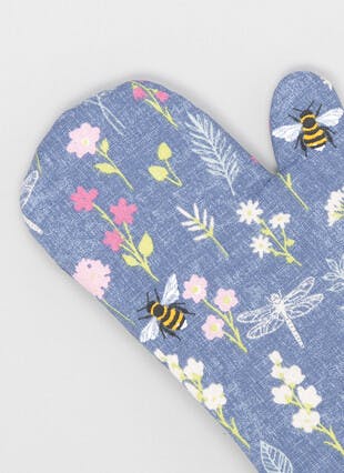 Bee Floral Printed Cotton Single Oven Glove