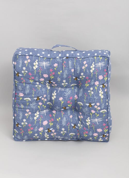 Bee Floral Printed Cotton Booster Cushion
