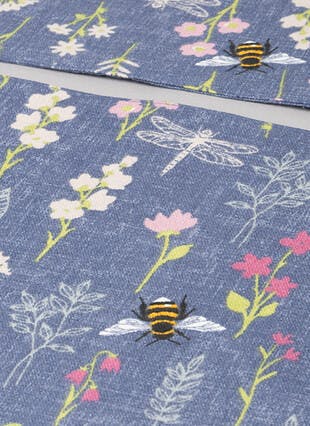 Bee Floral Printed Cotton 2-Pack Placemats