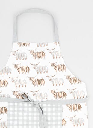 Highland Cow Printed Cotton Apron