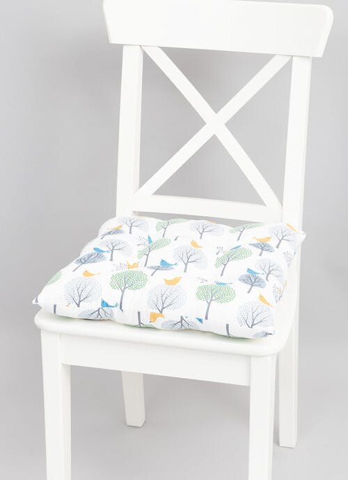 Trees Printed Cotton Seat Pad
