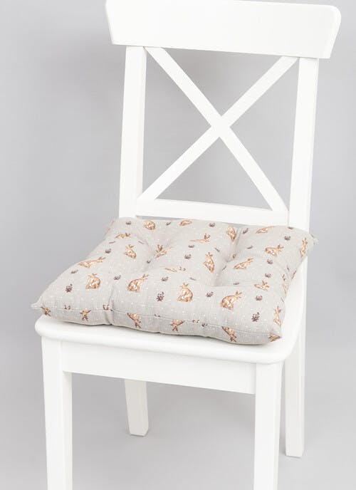 Hare Printed Cotton Seat Pad