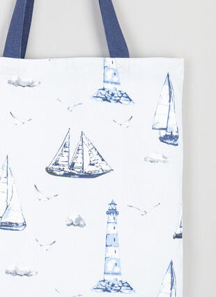 Sailing Boats Printed Cotton Tote Bag