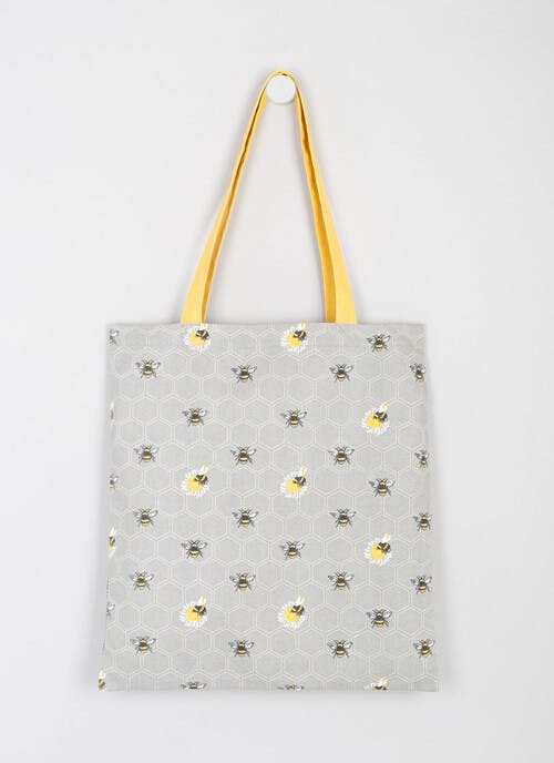 Bees Printed Cotton Tote Bag