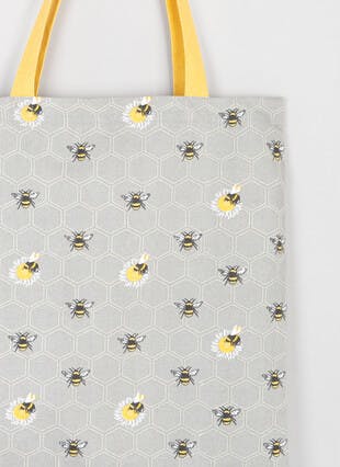 Bees Printed Cotton Tote Bag