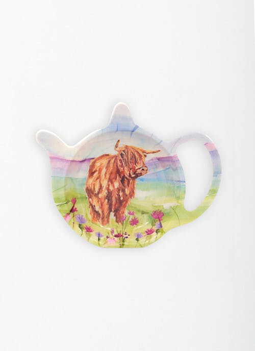 Highland Cow Melamine Teabag Tidy