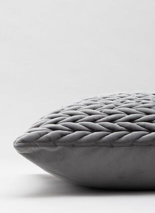 Pleated Velvet Grey Cushion