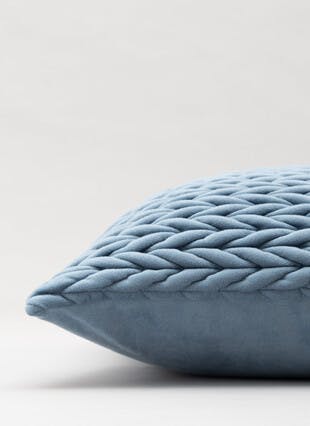 Pleated Velvet Blue Cushion
