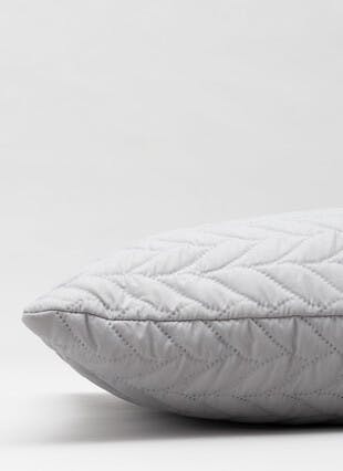 Leaf Quilted Pinsonic Grey Cushion