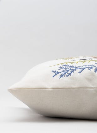 Meadow Floral Embroidered Natural Cushion